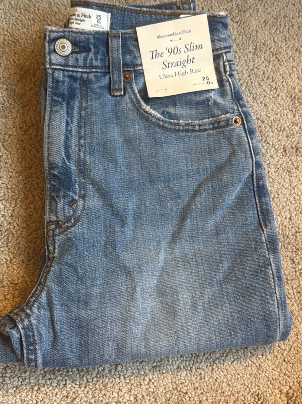 Abercrombie & Fitch Women's Slim Straight High-Rise Jeans - Light Blue Wash